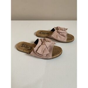 Circus by Sam Edelman Nicola Flat Sandals Womens Size 7 Rose Pink Bow Slides